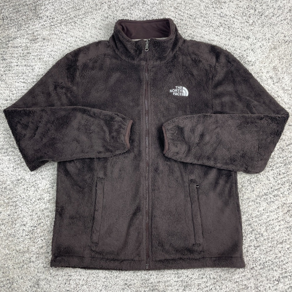 The North Face Jacket Womens Medium Osito Brown Fleece Fuzzy Full Zip Mock Neck